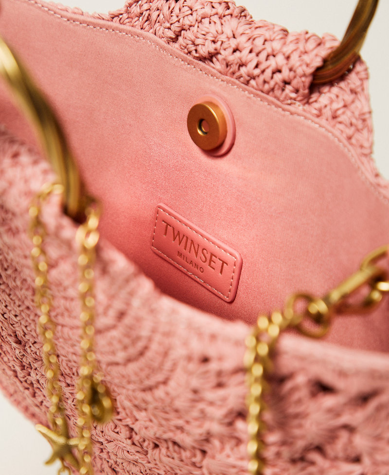 Crochet raffia shoulder bag Coral Bead Woman 261TD8320_11752_04