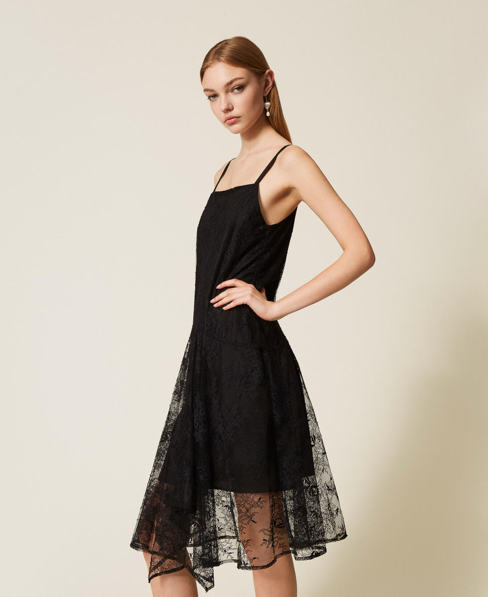 Lace midi dress Black Woman 252TF2110_00006_02