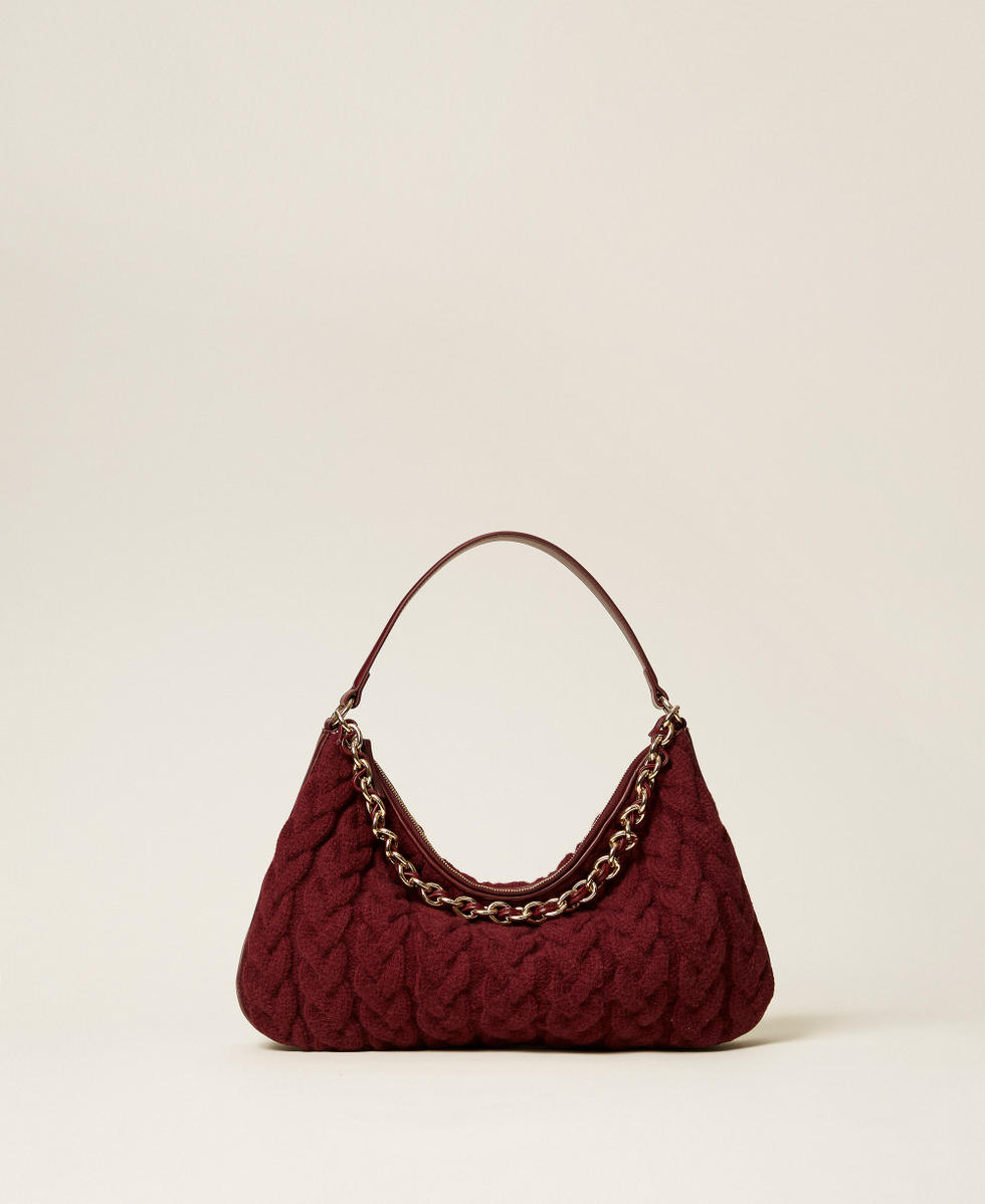 'Liliane' tricot knit bag "Wine tasting" Purple Woman 252TS8AAA_05609_01