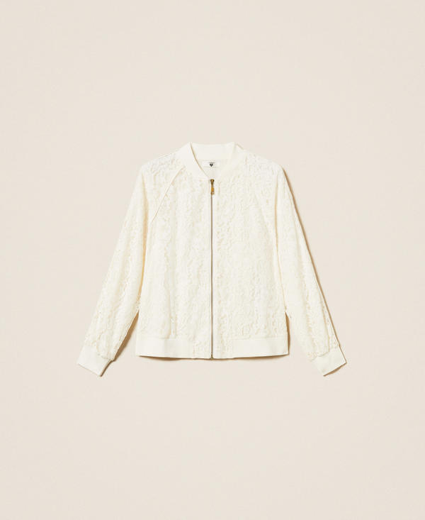 Lace sweatshirt with zip