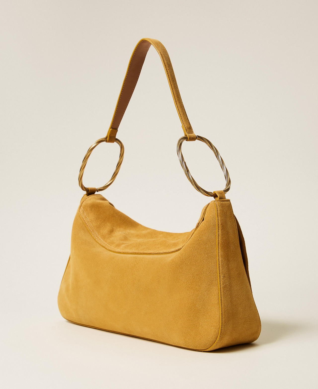 Large Liliane suede bag Mustard Woman 261TD8560_00028_03