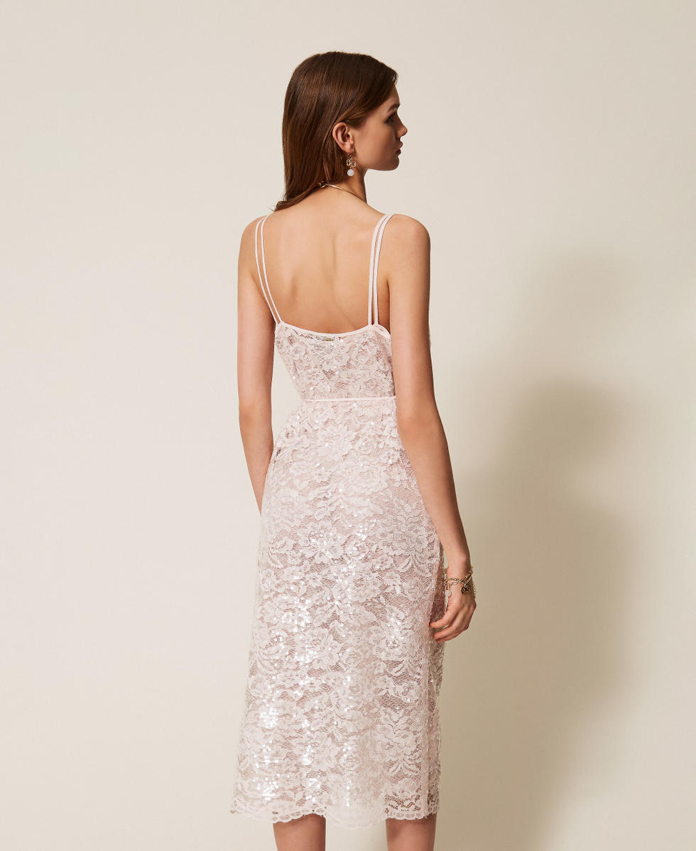Vestido midi de encaje con lentejuelas Arena Rosa Mujer 261TP2630_00570_04