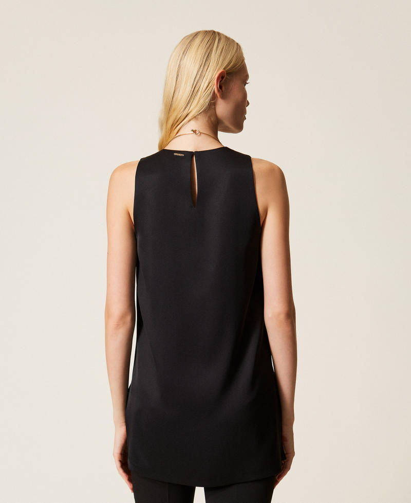 Satin tunic Black Woman 261TP2251_00006_04
