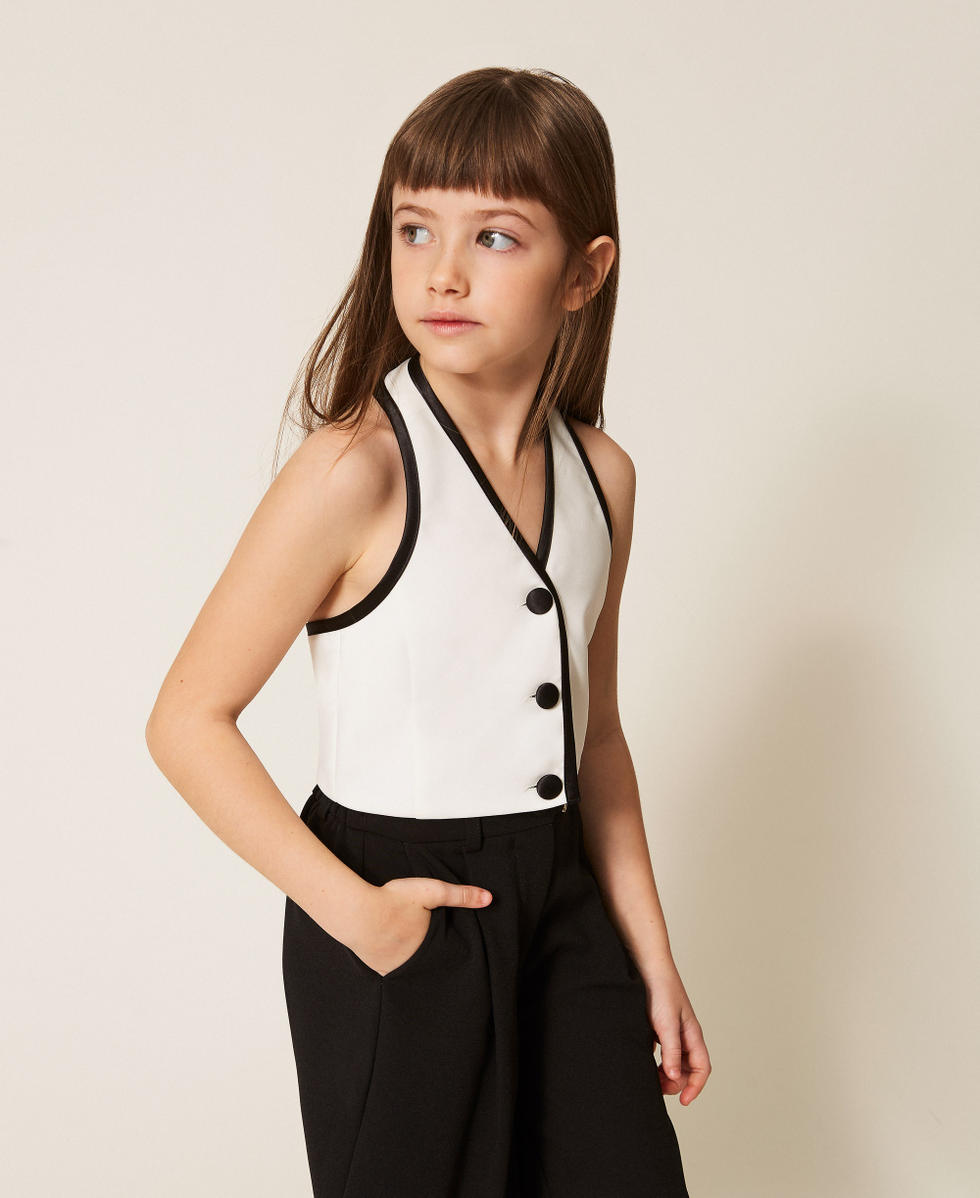Cr&ecirc;pe waistcoat Off White Girl 261GJ2Q52_00526_02