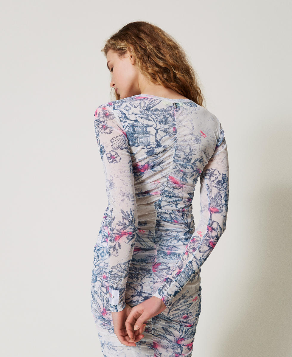 MYFO ruched blouse Japanese Toile de Jouy Woman 251AQ2101_12431_03