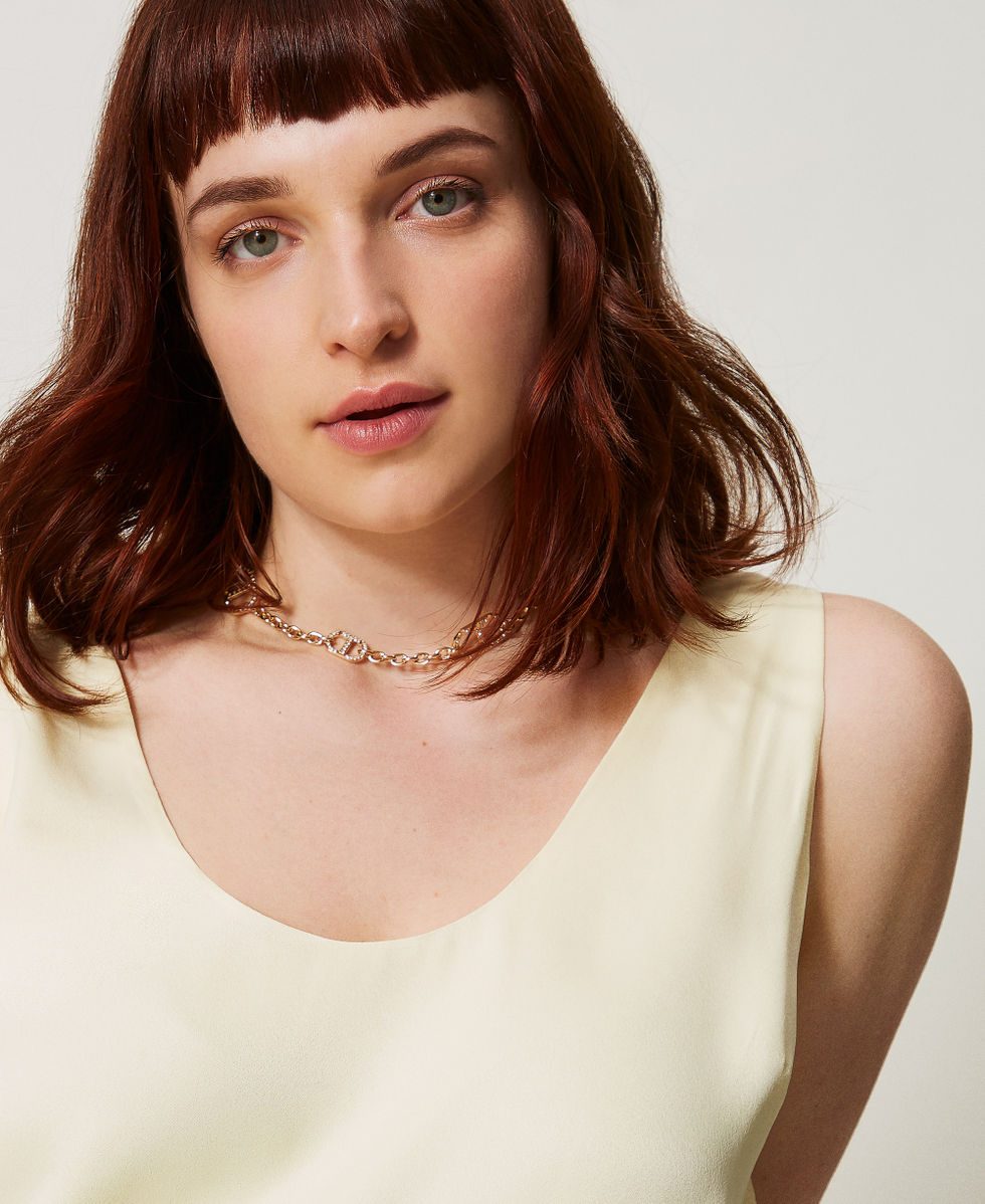 Top en satin brillant Vanille Femme 251TP2651_12143_04