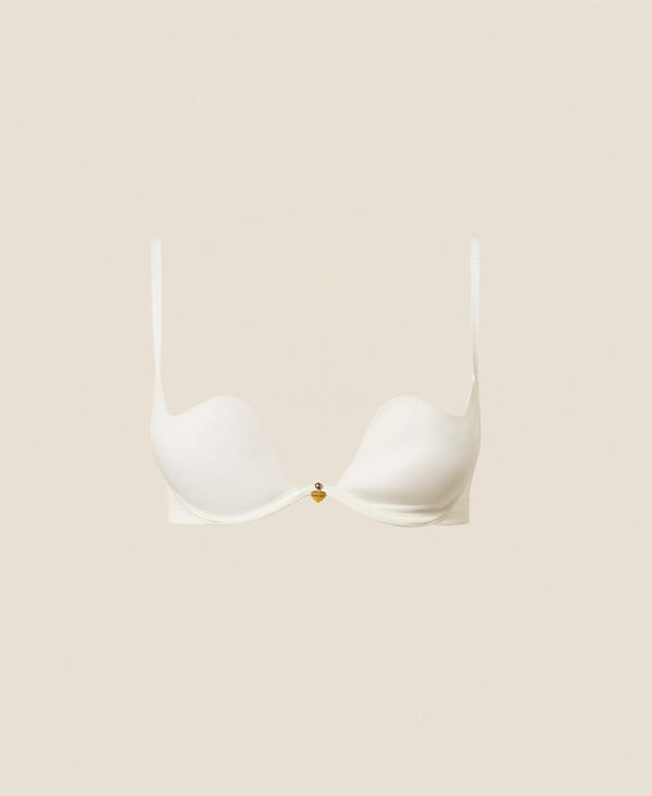 Sweetheart neckline charmeuse push-up bra