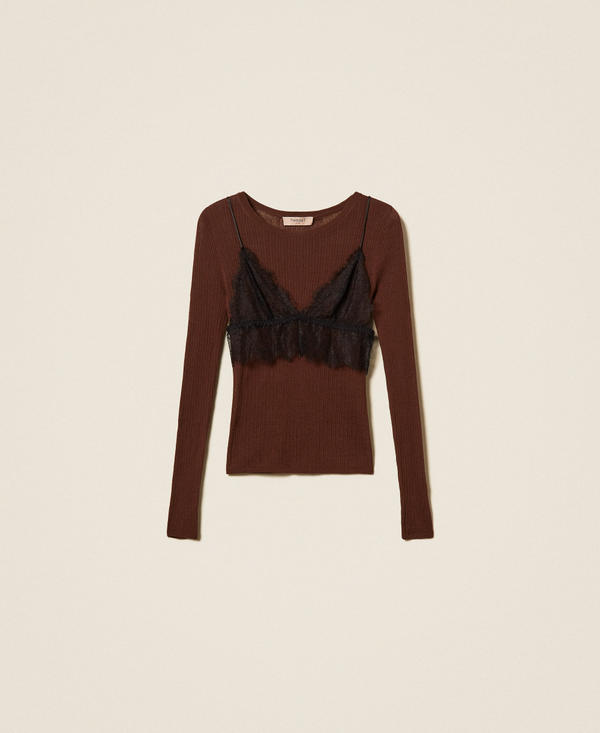 Silk blend jumper with top