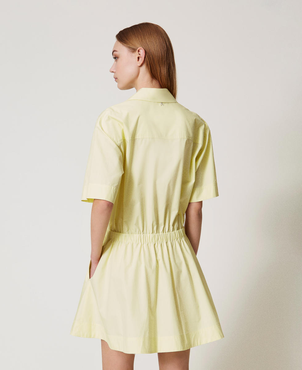 Robe courte en popeline avec cordon de serrage Yellow Pear Femme 251AX2111_12348_03