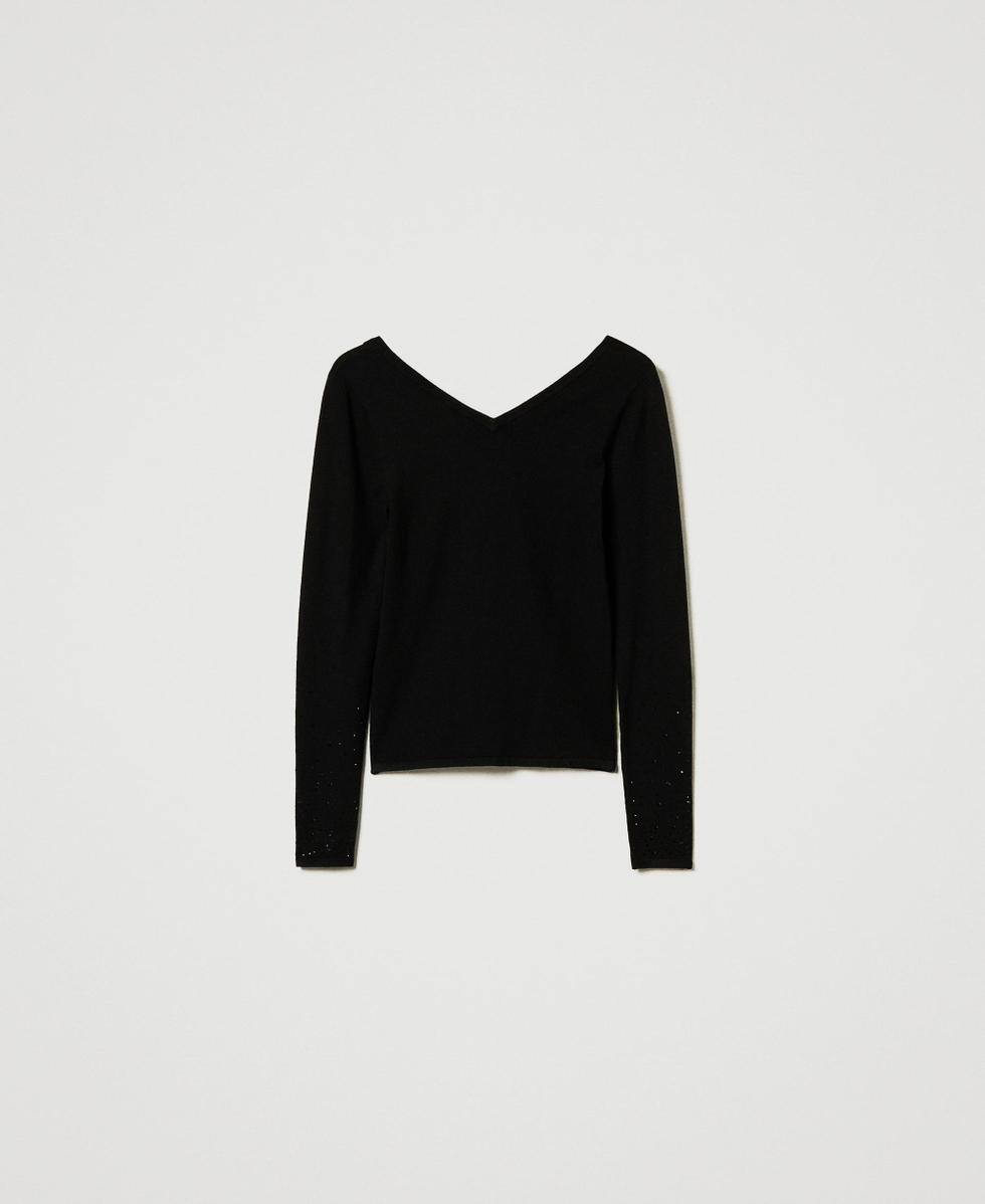 Jumper with fadeout rhinestones Black Woman 242LI3TBB_00006_S0