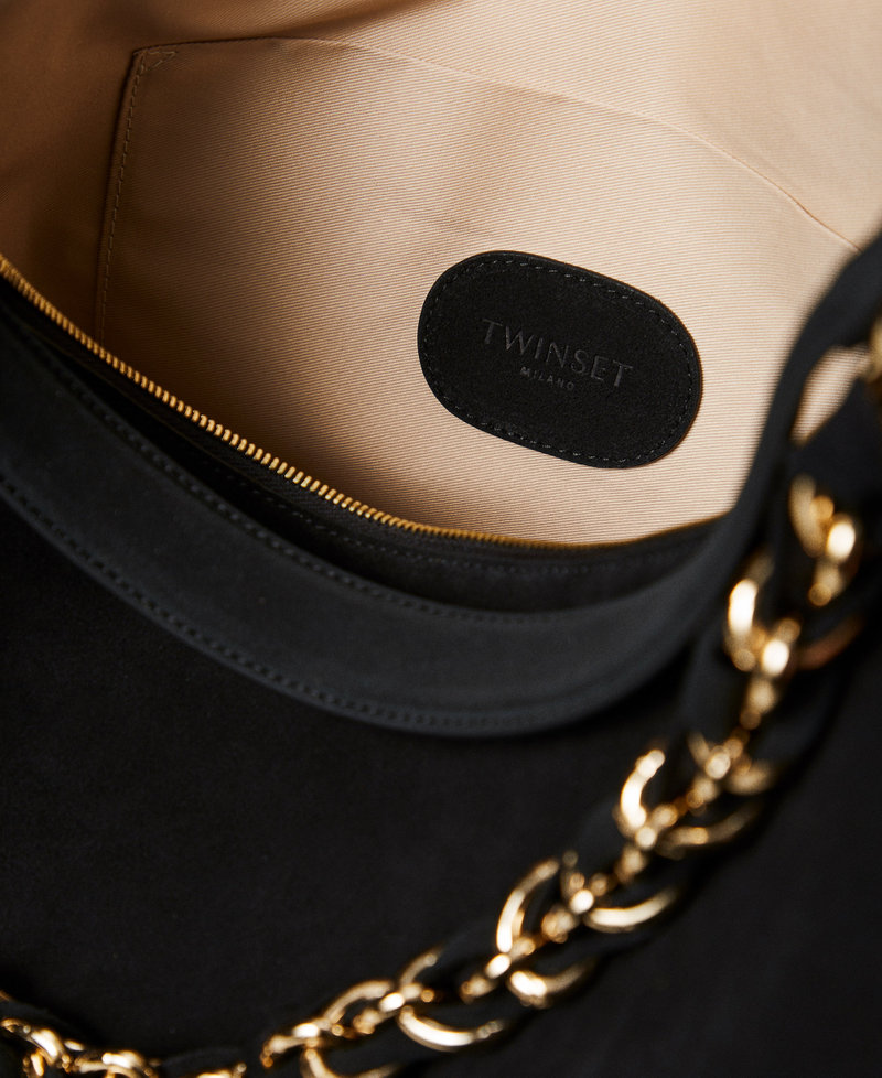 'Liliane' large suede bag Black Woman 252TS8ECC_00006_03