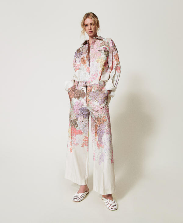 Pantaloni MYFO cropped a fiori