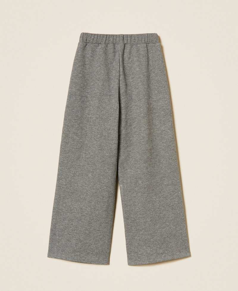 Cropped-Hose aus Sweatstoff mit Lurex Meliertes Dunkelgrau M&auml;dchen 262GJ2151_12839_S1