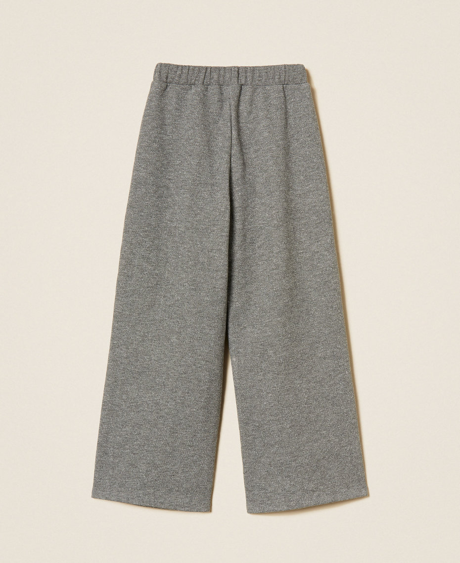 Cropped-Hose aus Sweatstoff mit Lurex Meliertes Dunkelgrau M&auml;dchen 262GJ2151_12839_S1