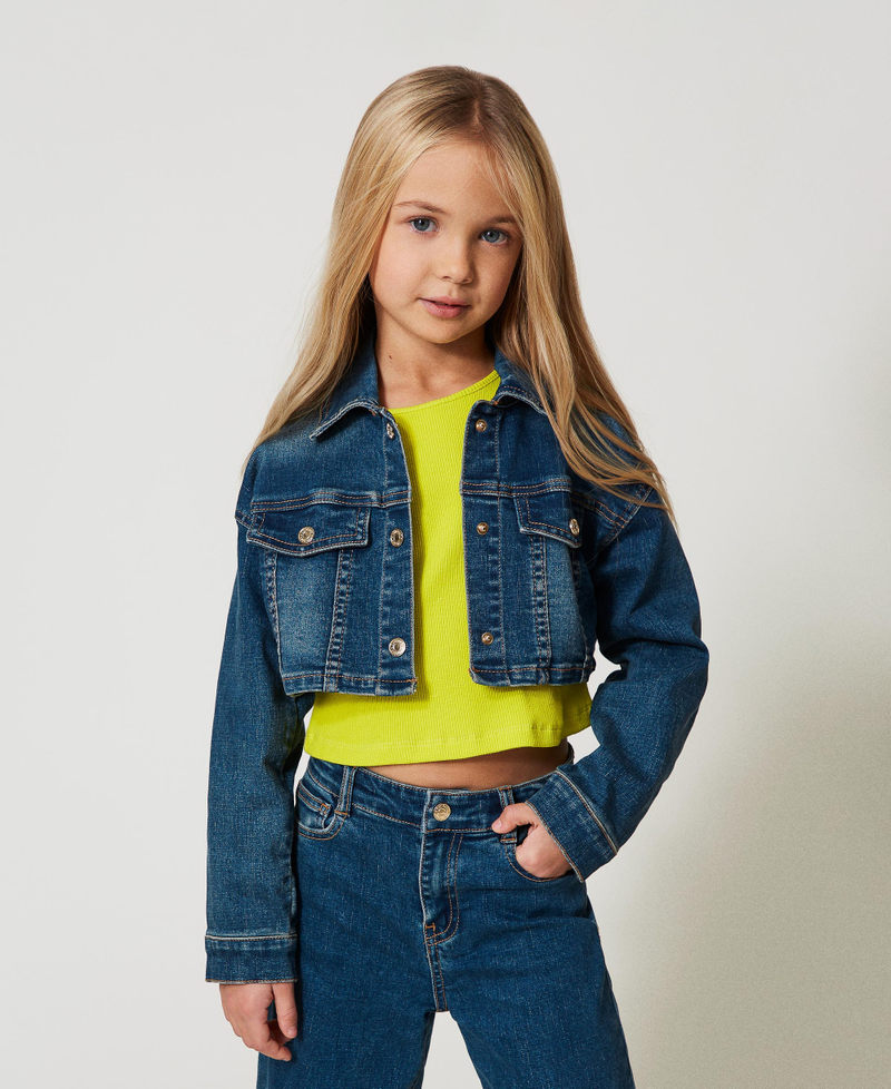 Cropped-Jeansjacke Denim Blu, dunkel Mädchen 251GJ2600_12231_01