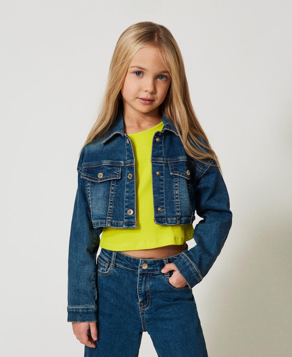 Cropped-Jeansjacke Denim Blu, dunkel Mädchen 251GJ2600_12231_01