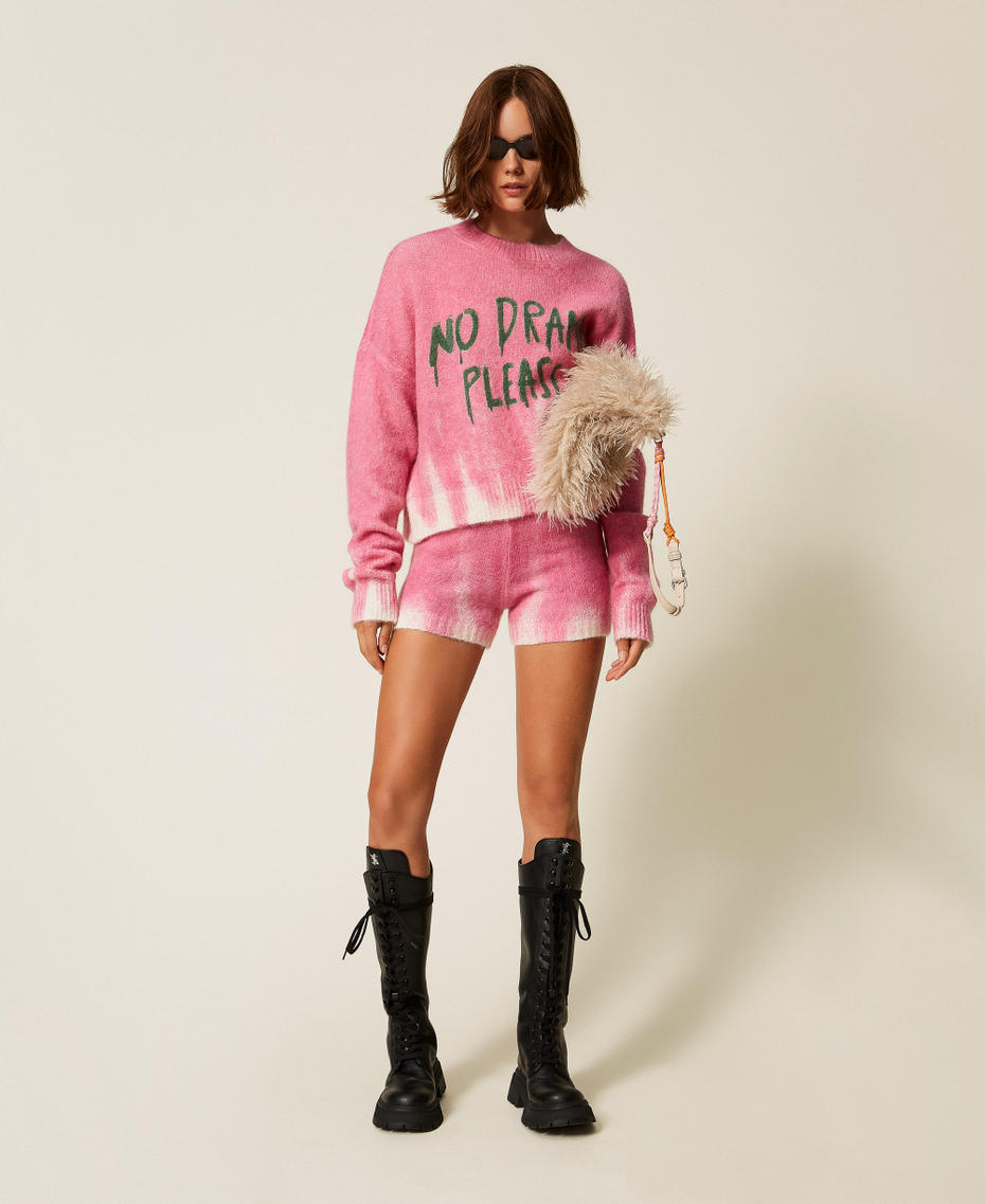 Maglia MYFO in misto lana con stampa Rosa Fluo / Drama Donna 252AQ3061_13034_T0