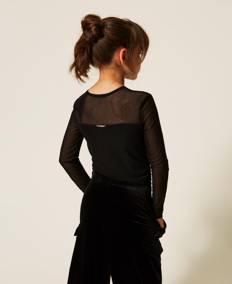 T-shirt en tulle avec fronce