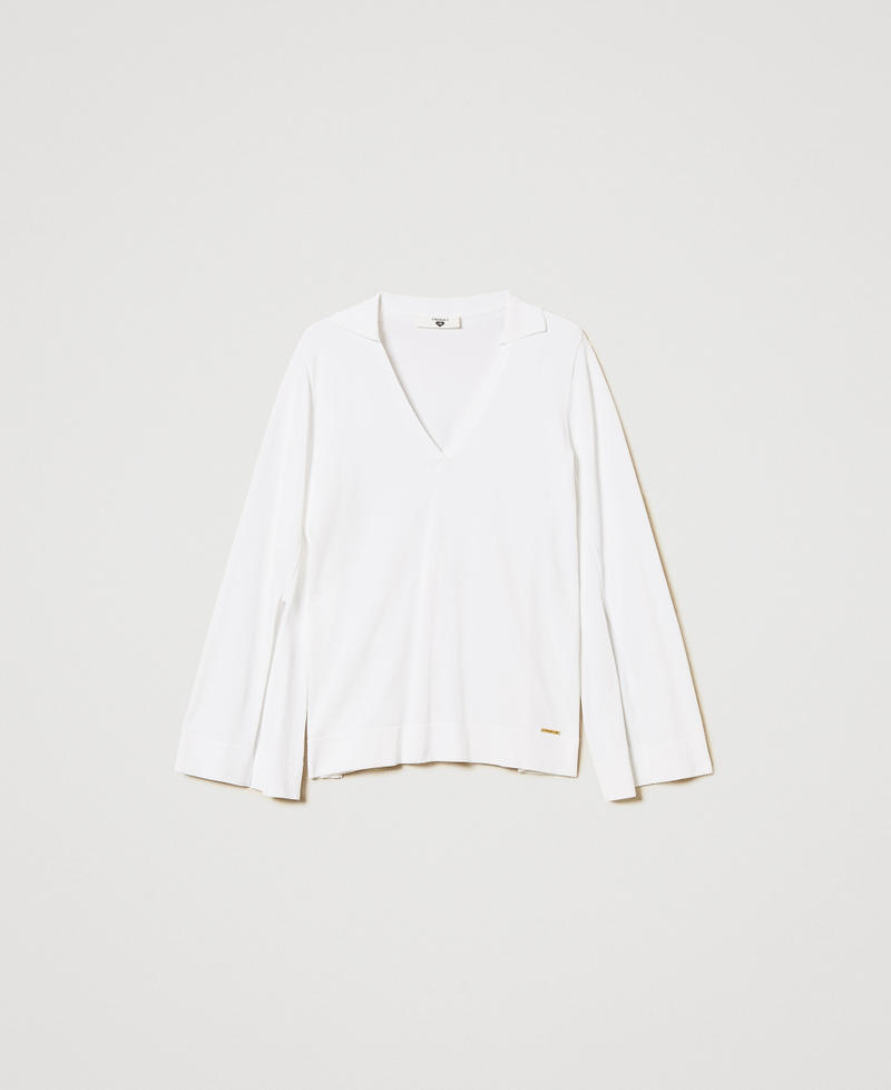Jumper with slits White Cloud Woman 251LL3DDD_12105_0S