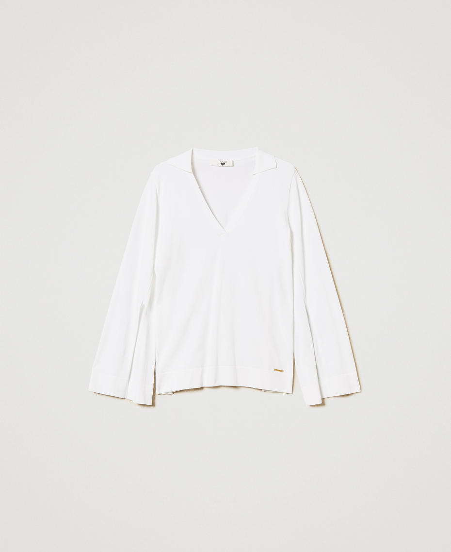 Jumper with slits White Cloud Woman 251LL3DDD_12105_S0