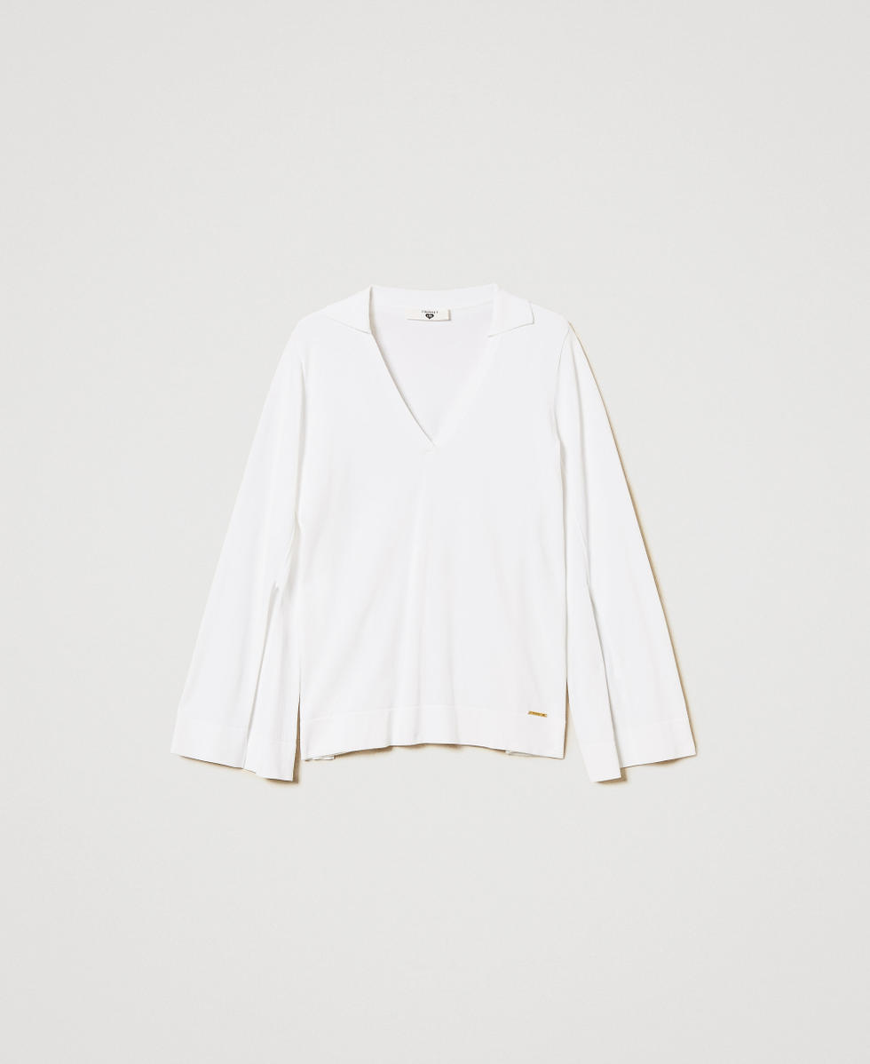 Pull avec fentes White Cloud Femme 251LL3DDD_12105_S0