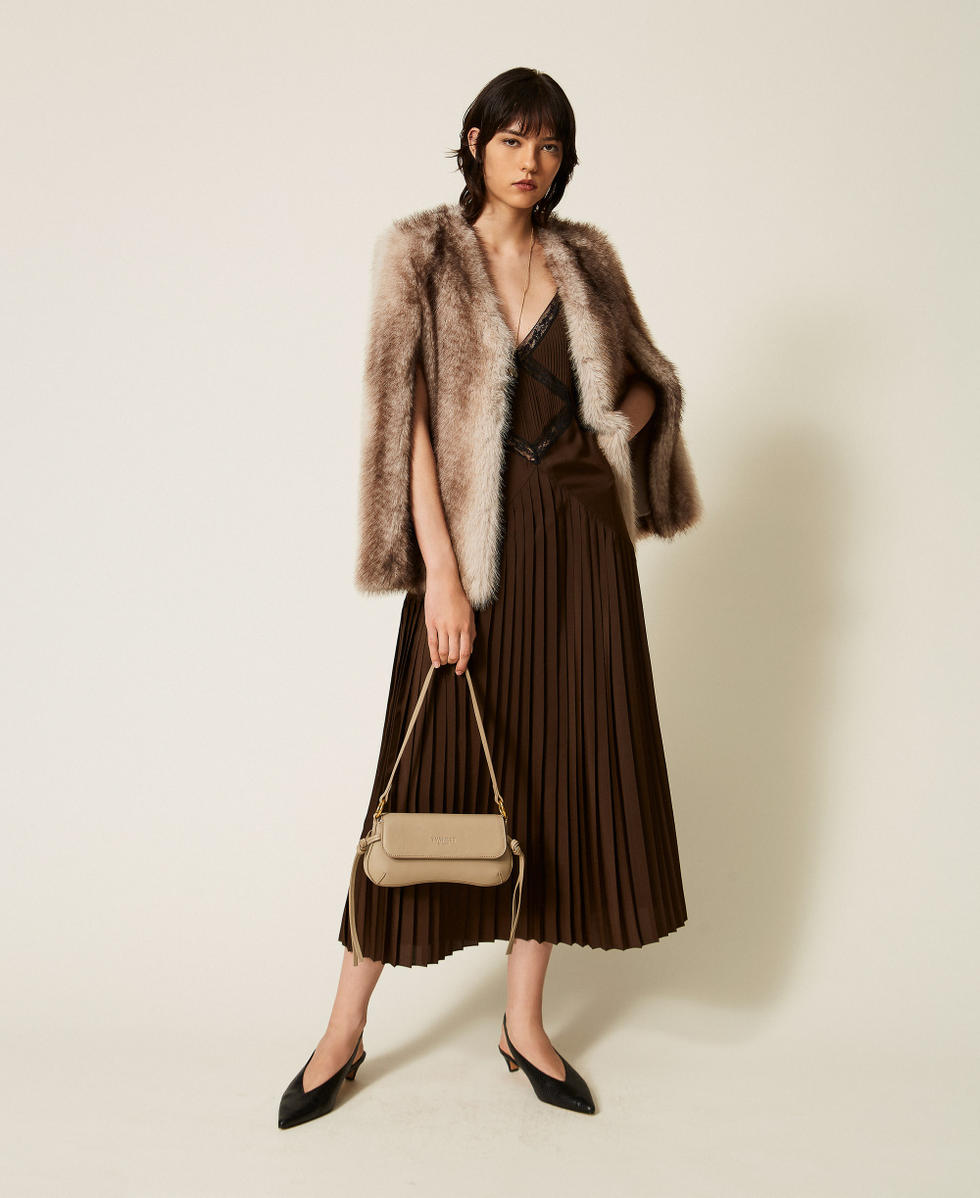 Giacca a cappa in faux fur Animal Shade Casha / Brown Donna 262TP2242_13812_T0