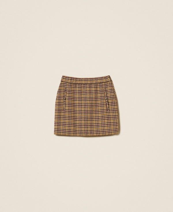 Houndstooth jacquard short skirt