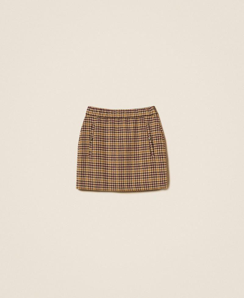 Houndstooth jacquard short skirt Multicolour Houndstooth Woman 262LI2BCC_13755_S0