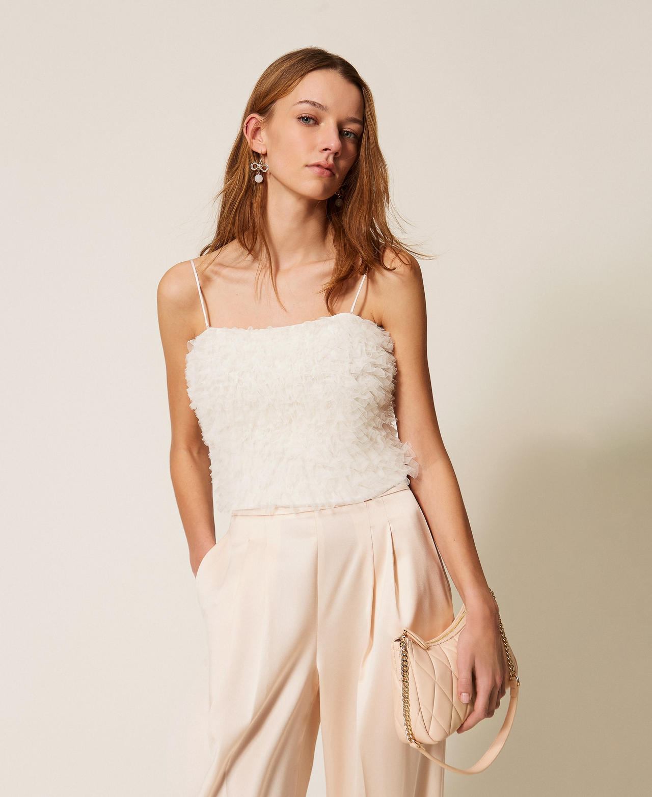 Tulle ruffle top Lily Woman 261TP2571_00381_01