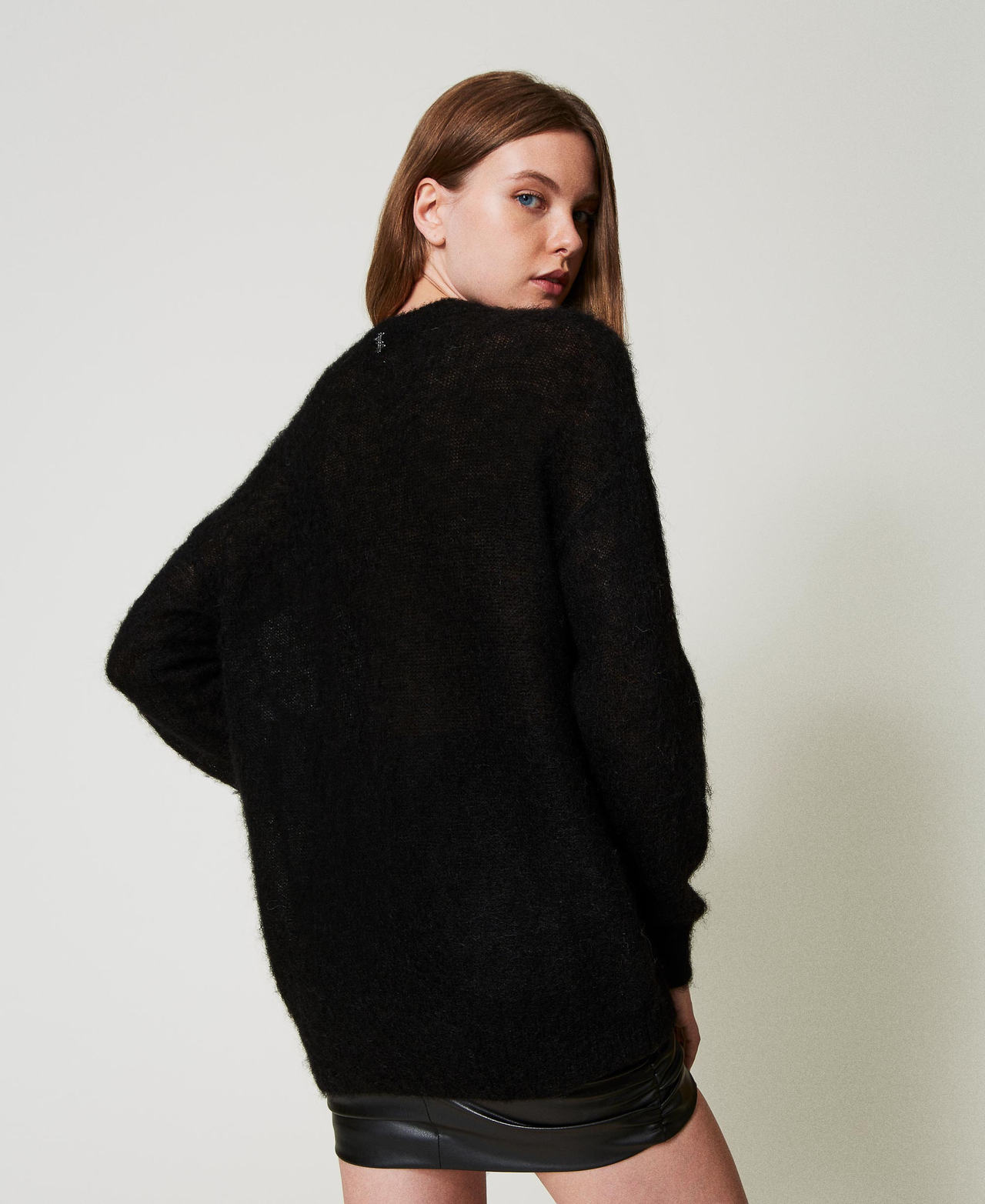 MYFO Pullover aus Wolle und Mohair Schwarz Frau 242AQ3401_00006_03