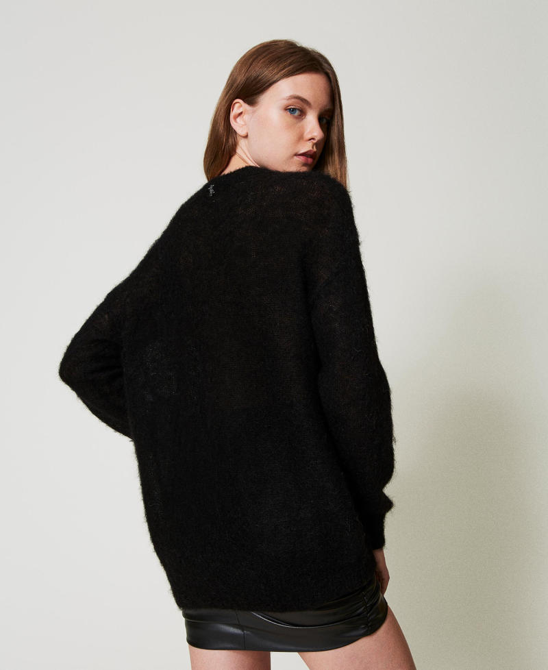 MYFO Pullover aus Wolle und Mohair Schwarz Frau 242AQ3401_00006_03