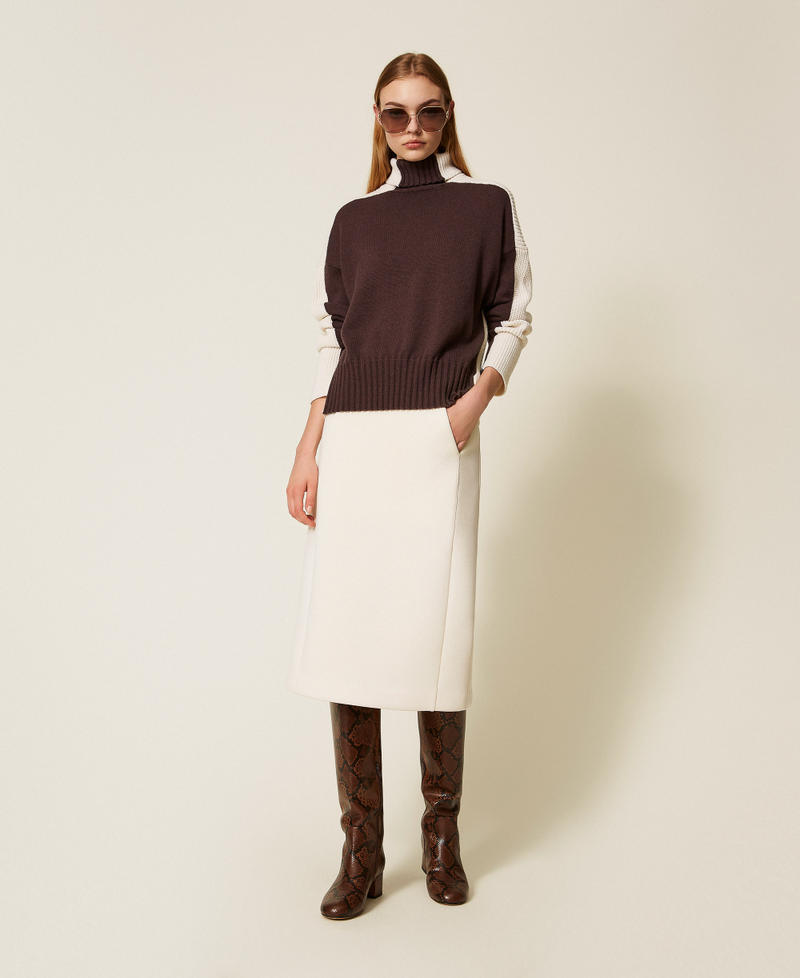 Scuba midi skirt Mother Of Pearl Woman 252TP2191_00059_02