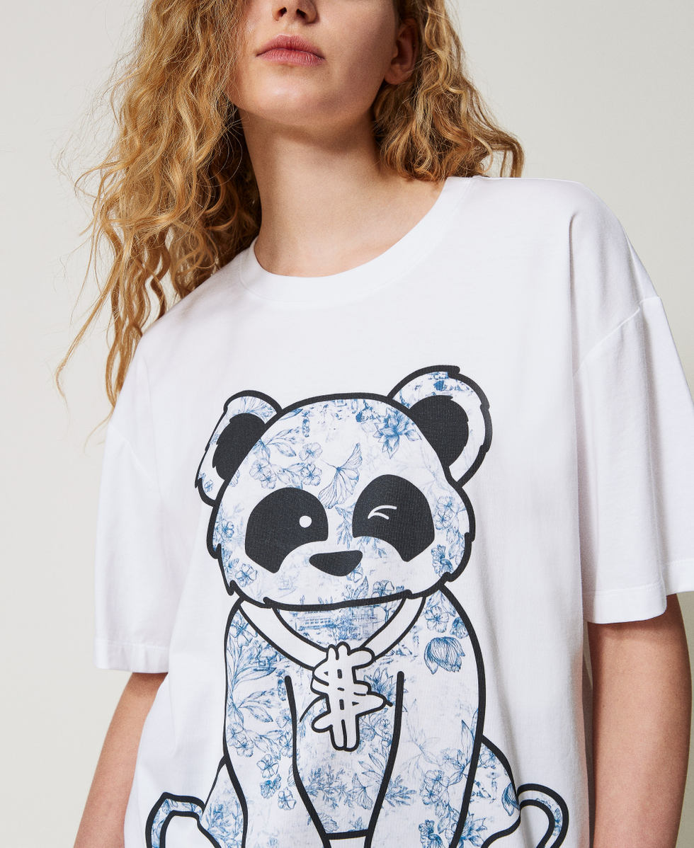 T-shirt MYFO linea over Papers / Stampa Panda Donna 251AQ2052_12442_04