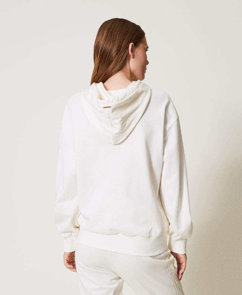 Hoodie with embroidery White Cloud Woman 251LL2HBB_12105_03