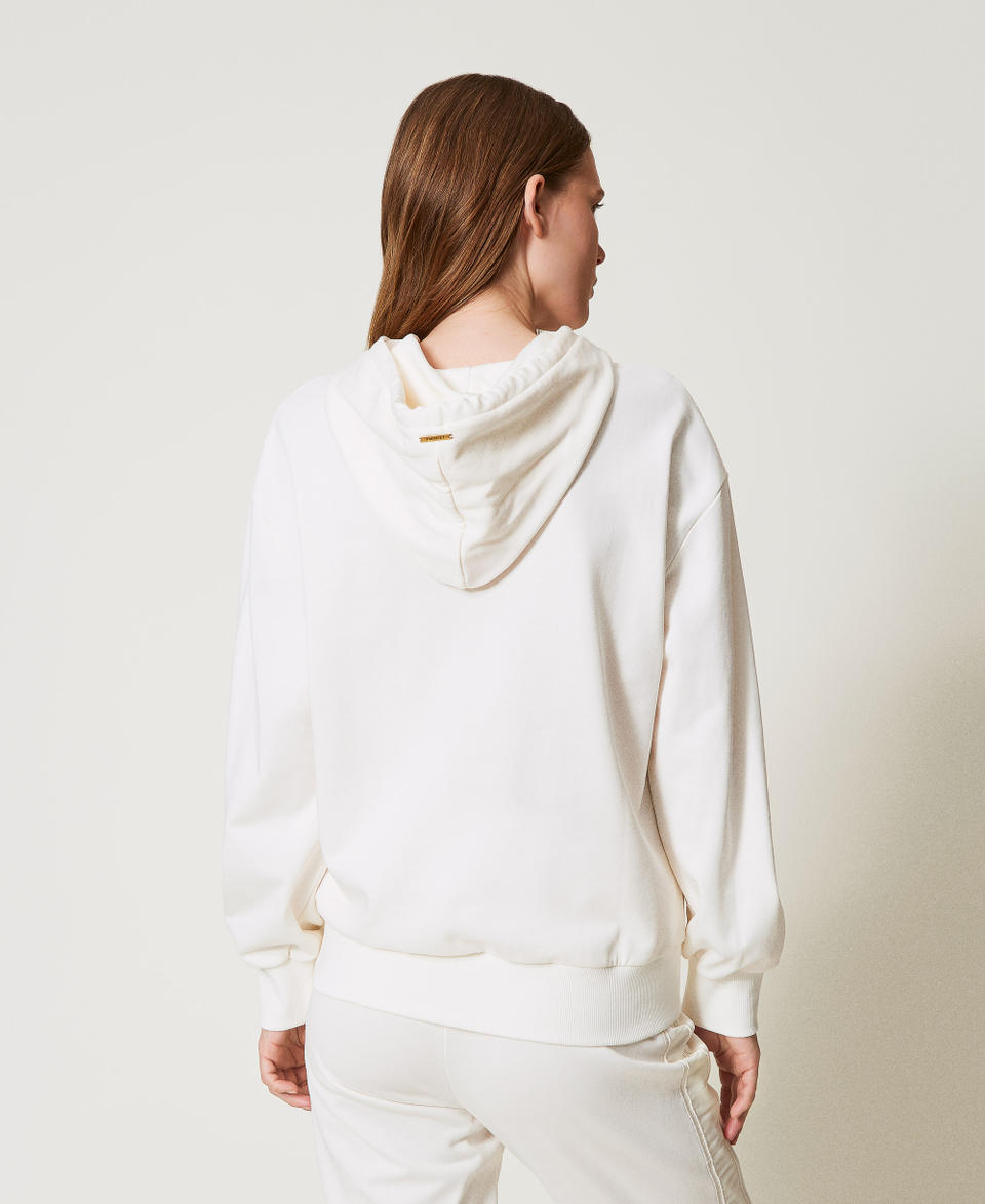 Hoodie with embroidery White Cloud Woman 251LL2HBB_12105_03
