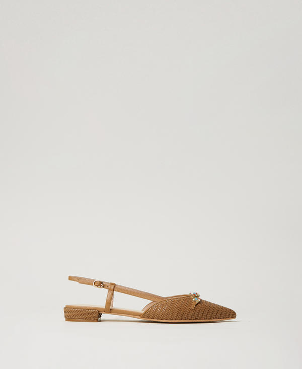 Slingback-Ballerina mit „Oval T“-Logo