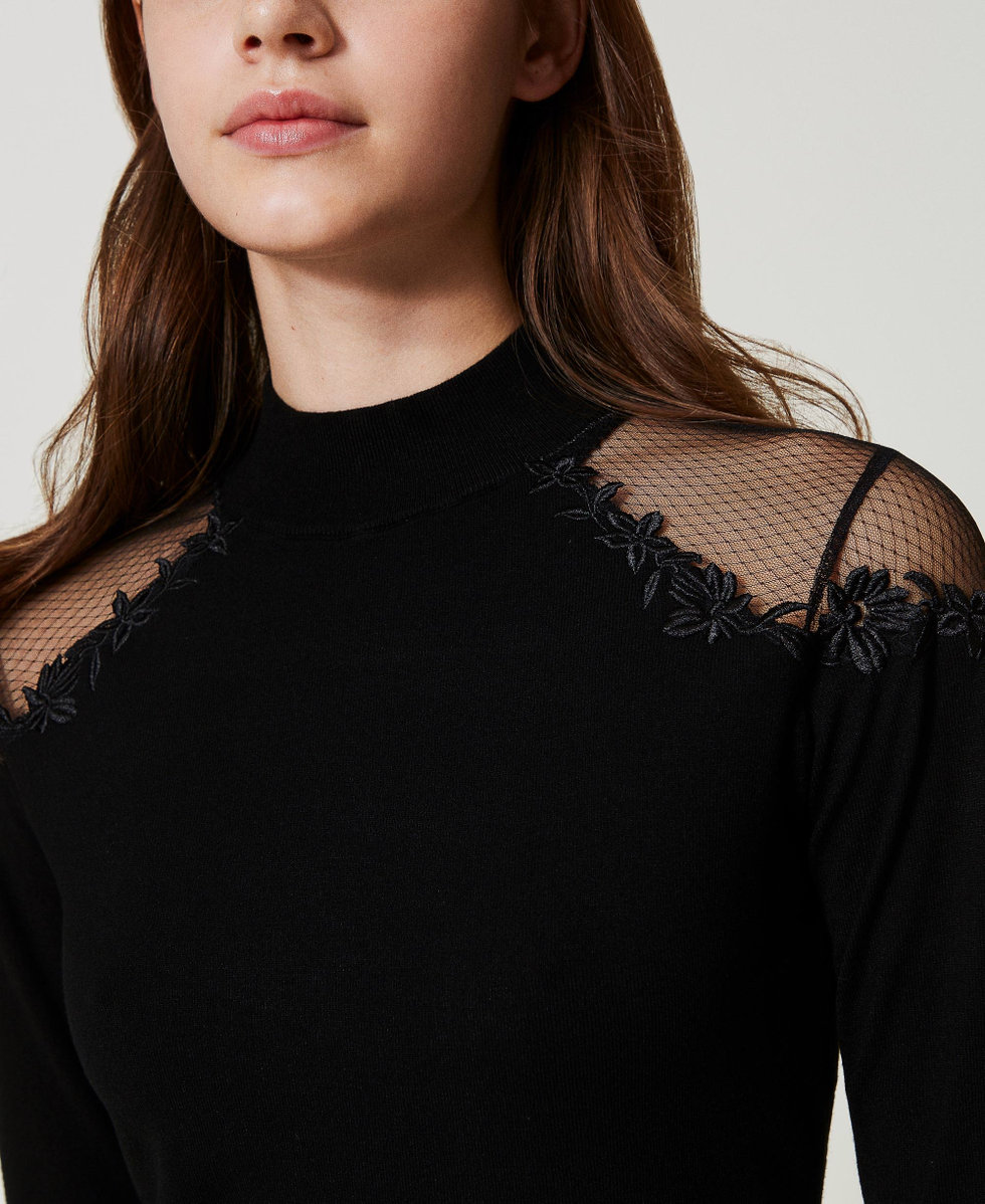 Coast black ceri tulle knit dress discount