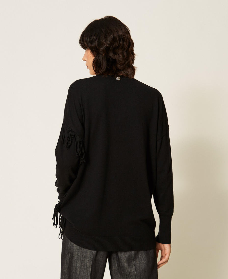 Fringed jumper Black Woman 262AP3012_00006_03