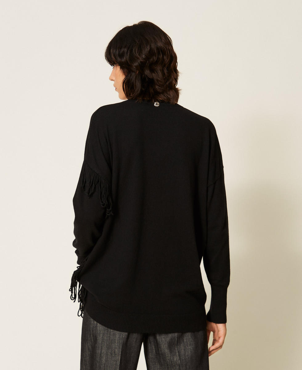 Fringed jumper Black Woman 262AP3012_00006_03
