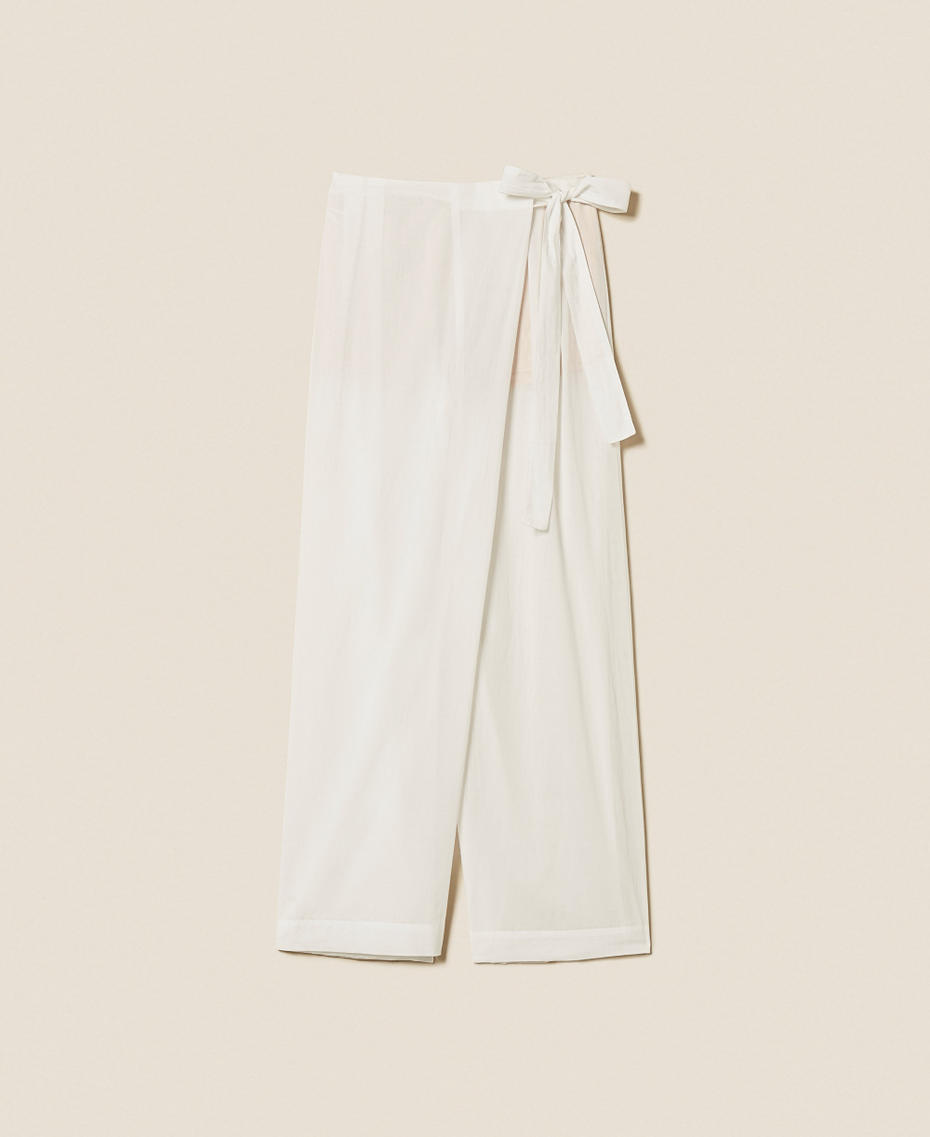 Muslin palazzo trousers Off White Woman 261LM2RBB_00526_S0
