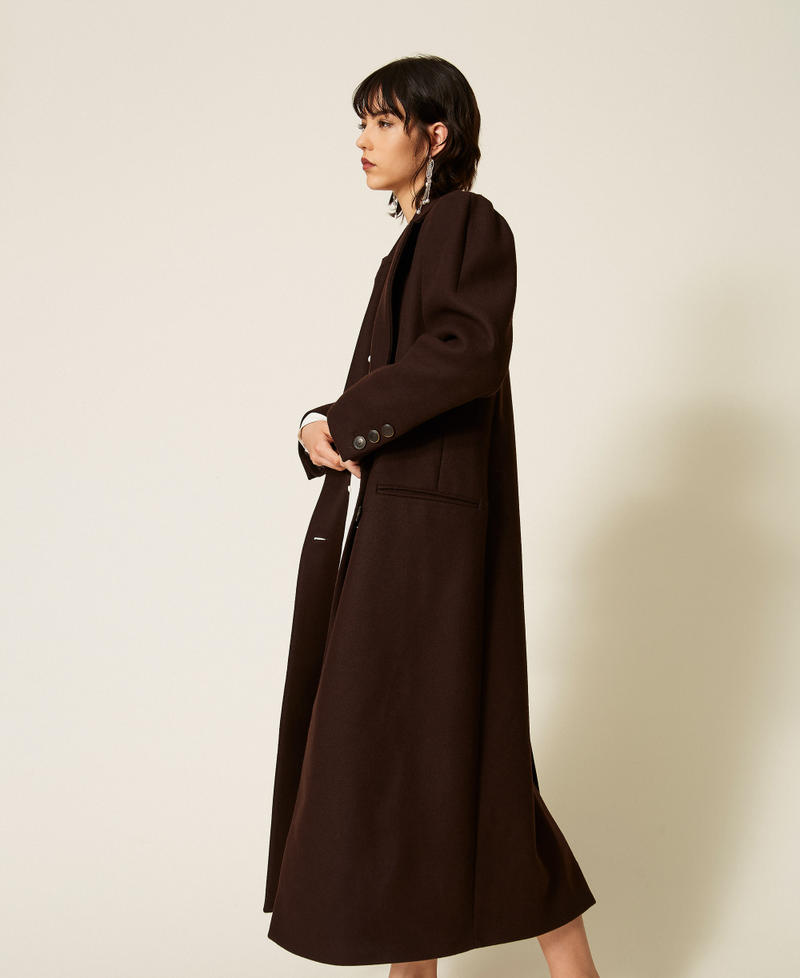 Wool blend cloth coat Darkness Brown Woman 262TP2450_13411_02