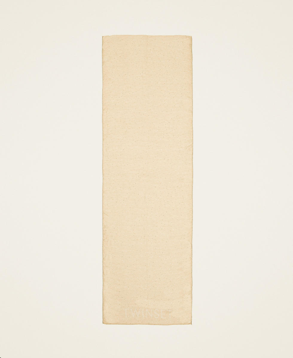 スカーフ TWINSET SS25 SCIARPA (251TA4520 12140) Jacquard keffiyeh with sequins Woman, Beige | TWINSET Milano