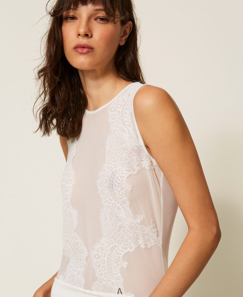 Body in tulle con pizzo Off White Donna 261AP2293_00526_04