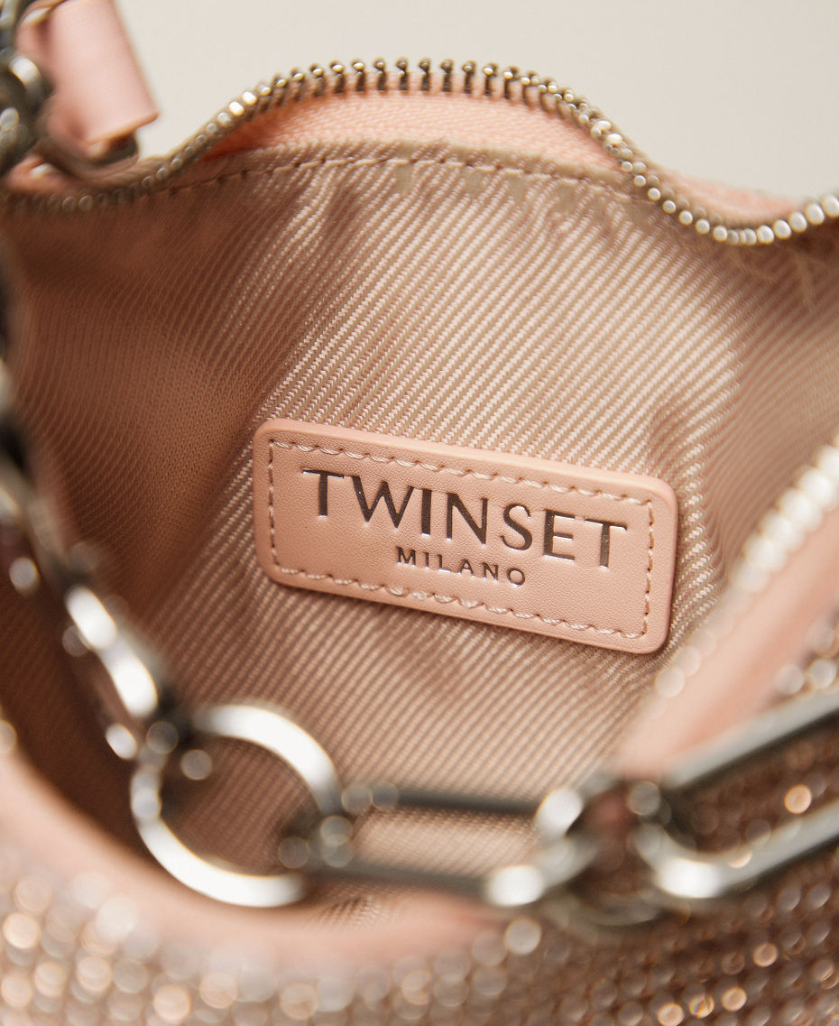 Bolso Mini Croissant de strass con flecos Rosa &laquo;Peach Pink&raquo; Mujer 261TB7360_11750_04