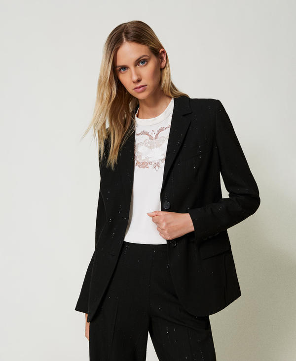 Cloth blazer with sequins