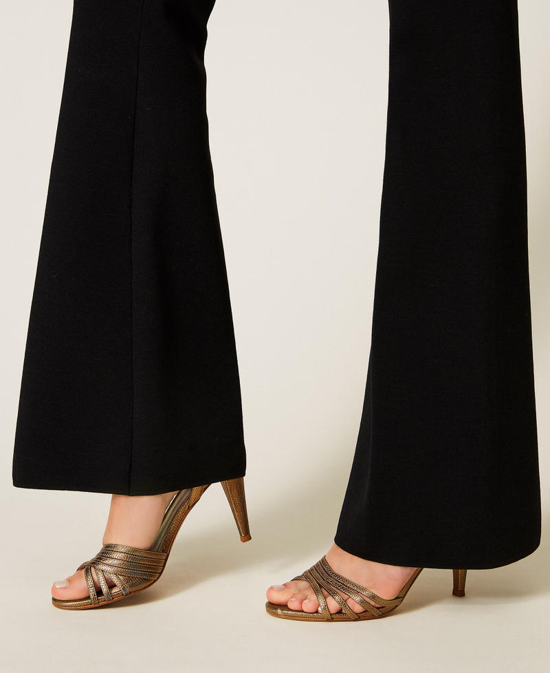 Flared knit trousers Black Woman 252TP3206_00006_04