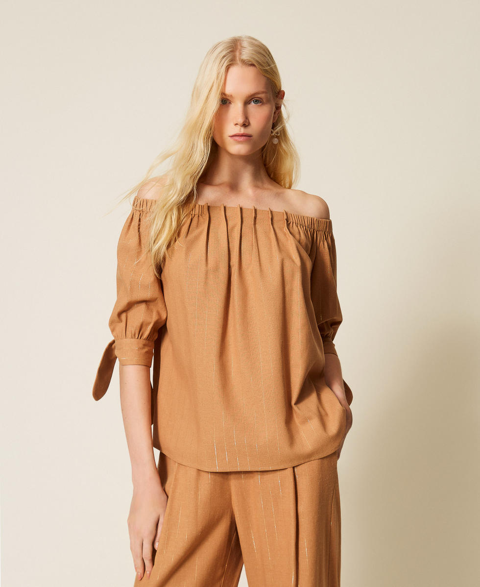 Lurex pinstripe blouse