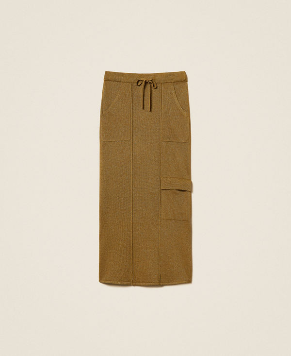 Knit midi skirt with lurex