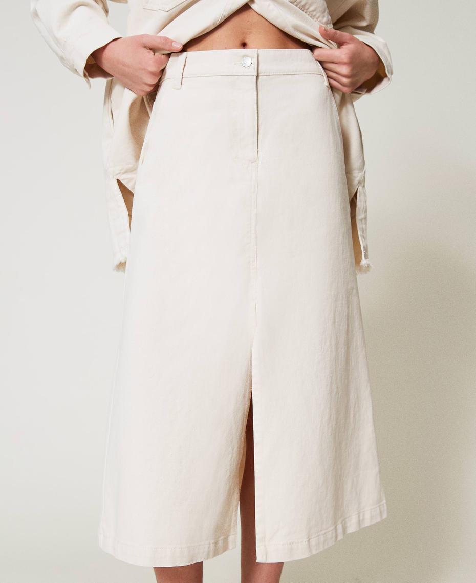 Gonna in bull con cotone organico Beige "Angorra" Donna 251AP2363_12114_03