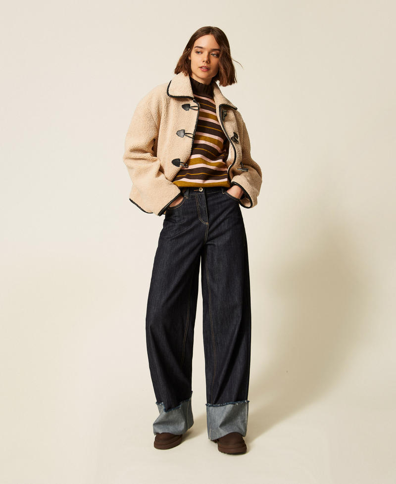 Flared jeans with folded hem "Indigo" Blue Woman 262LI2JBB_01435_01